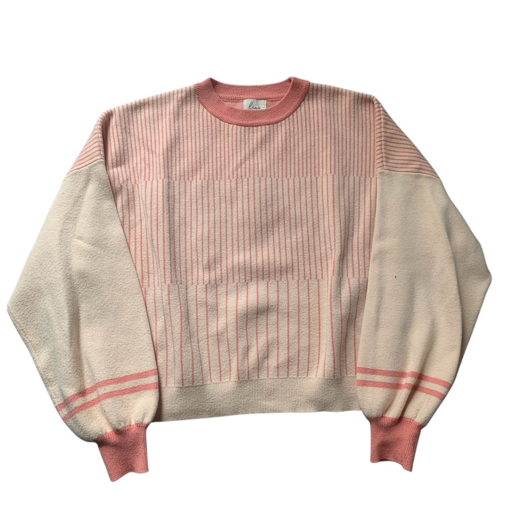 Lena Pink and Peach Crew Neck Sweater S
